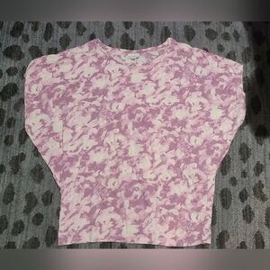 Wonderly Pink and White Floral Top sz L